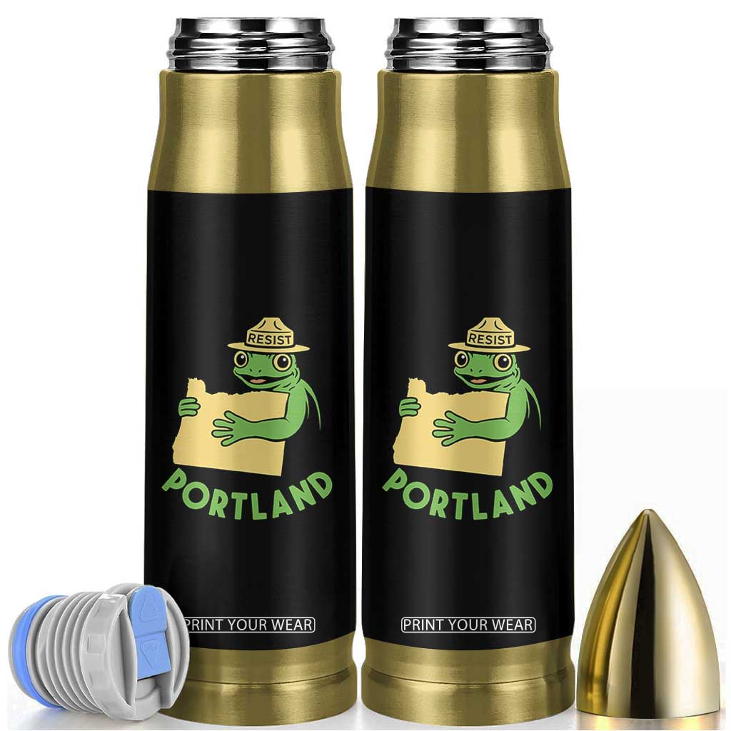 Portland Frog Resist Bullet Tumbler Oregon Map Vintage Graphic TS02 Black Print Your Wear