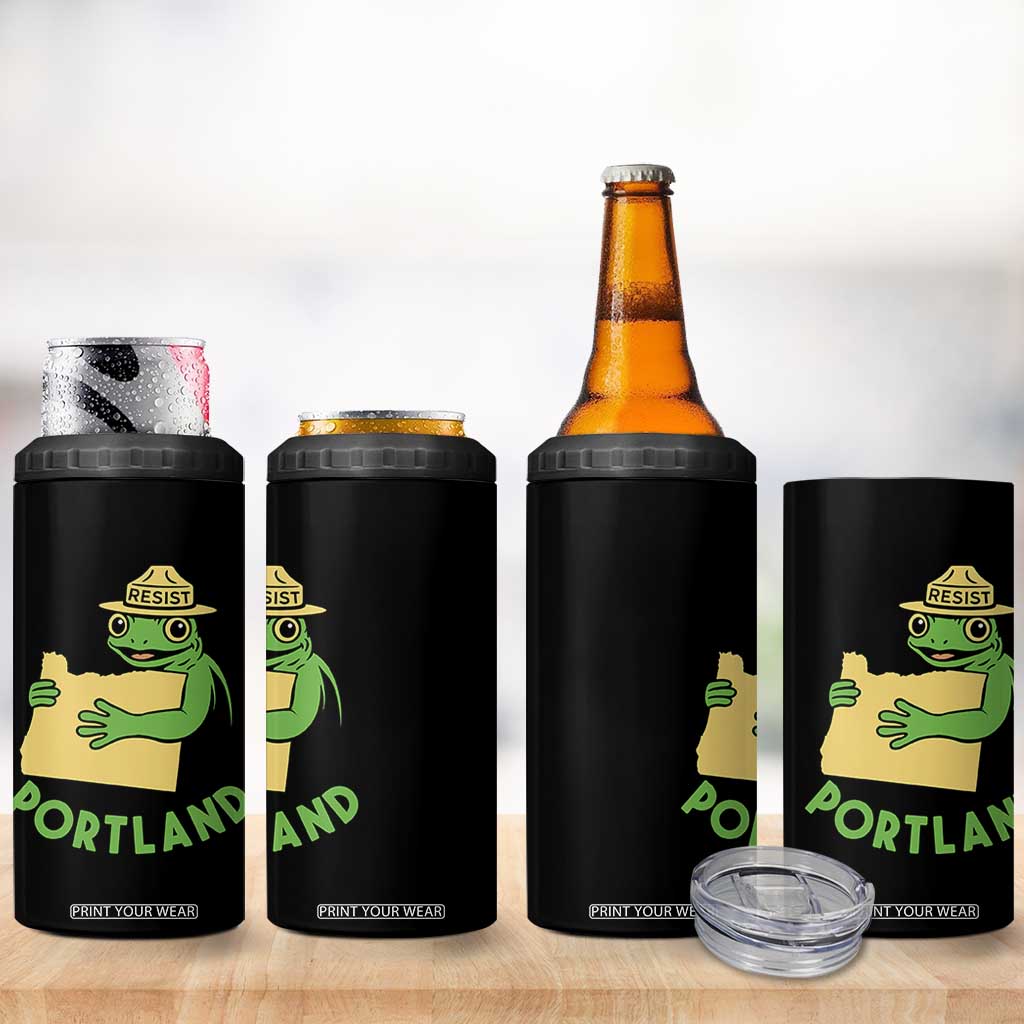 Portland Frog Resist 4 in 1 Can Cooler Tumbler Oregon Map Vintage Graphic TS02 Print Your Wear