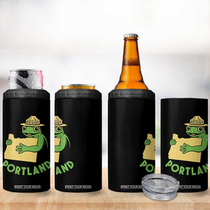 Portland Frog Resist 4 in 1 Can Cooler Tumbler Oregon Map Vintage Graphic TS02 Print Your Wear