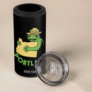 Portland Frog Resist 4 in 1 Can Cooler Tumbler Oregon Map Vintage Graphic TS02 Print Your Wear