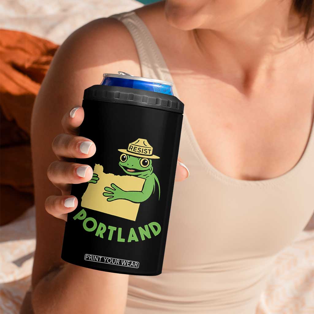 Portland Frog Resist 4 in 1 Can Cooler Tumbler Oregon Map Vintage Graphic TS02 Print Your Wear