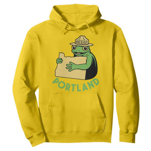 Portland Frog Resist Hoodie Oregon Map Vintage Graphic TS02 Daisy Print Your Wear