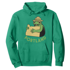 Portland Frog Resist Hoodie Oregon Map Vintage Graphic TS02 Irish Green Print Your Wear