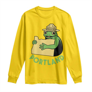 Portland Frog Resist Long Sleeve Shirt Oregon Map Vintage Graphic TS02 Daisy Print Your Wear