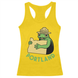 Portland Frog Resist Racerback Tank Top Oregon Map Vintage Graphic TS02 Daisy Print Your Wear