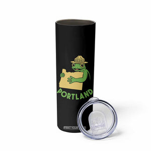 Portland Frog Resist Skinny Tumbler Oregon Map Vintage Graphic TS02 Print Your Wear