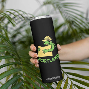 Portland Frog Resist Skinny Tumbler Oregon Map Vintage Graphic TS02 Print Your Wear