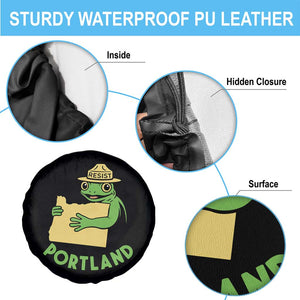 Portland Frog Resist Spare Tire Cover Oregon Map Vintage Graphic TS02 Print Your Wear