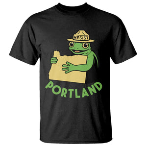 Portland Frog Resist T Shirt Oregon Map Vintage Graphic TS02 Black Print Your Wear