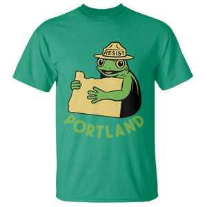 Portland Frog Resist T Shirt Oregon Map Vintage Graphic TS02 Irish Green Print Your Wear