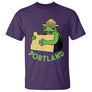 Portland Frog Resist T Shirt Oregon Map Vintage Graphic TS02 Purple Print Your Wear