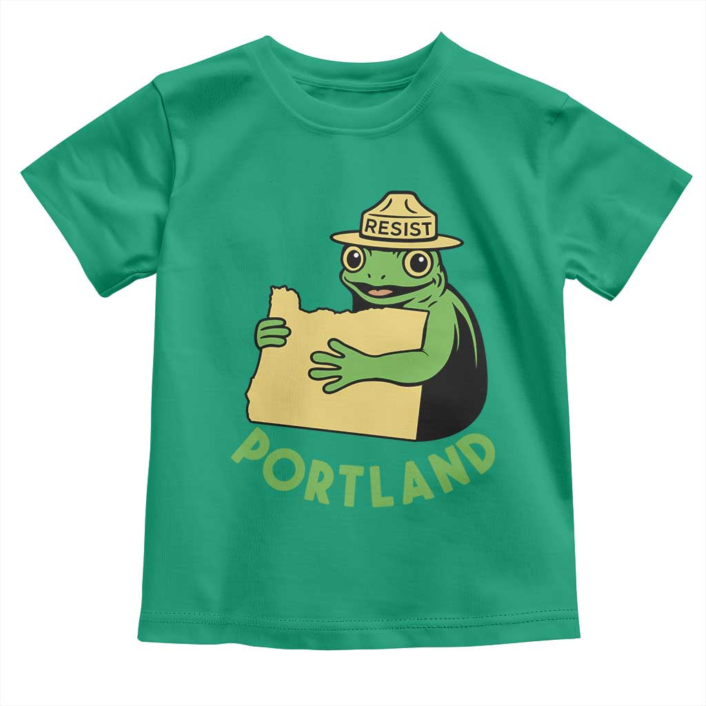 Portland Frog Resist Toddler T Shirt Oregon Map Vintage Graphic TS02 Irish Green Print Your Wear