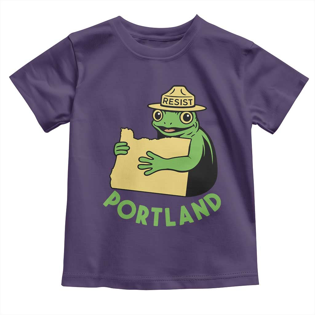 Portland Frog Resist Toddler T Shirt Oregon Map Vintage Graphic TS02 Purple Print Your Wear