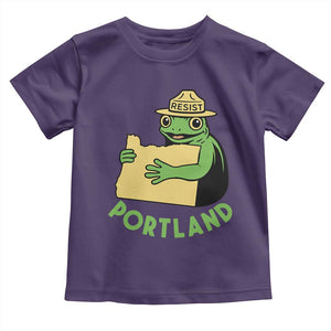 Portland Frog Resist Toddler T Shirt Oregon Map Vintage Graphic TS02 Purple Print Your Wear
