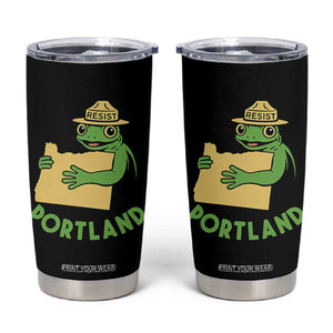 Portland Frog Resist Tumbler Cup Oregon Map Vintage Graphic TS02 Black Print Your Wear
