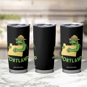 Portland Frog Resist Tumbler Cup Oregon Map Vintage Graphic TS02 Print Your Wear