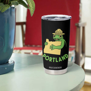 Portland Frog Resist Tumbler Cup Oregon Map Vintage Graphic TS02 Print Your Wear