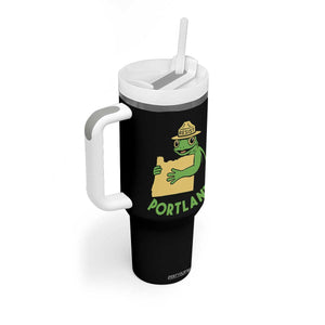 Portland Frog Resist Tumbler With Handle Oregon Map Vintage Graphic TS02 Print Your Wear