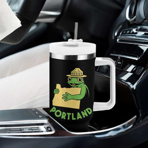 Portland Frog Resist Tumbler With Handle Oregon Map Vintage Graphic TS02 Print Your Wear