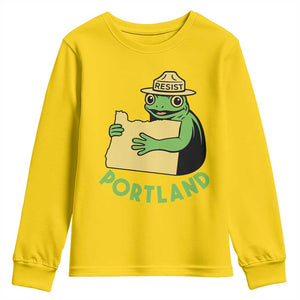 Portland Frog Resist Youth Sweatshirt Oregon Map Vintage Graphic TS02 Daisy Print Your Wear