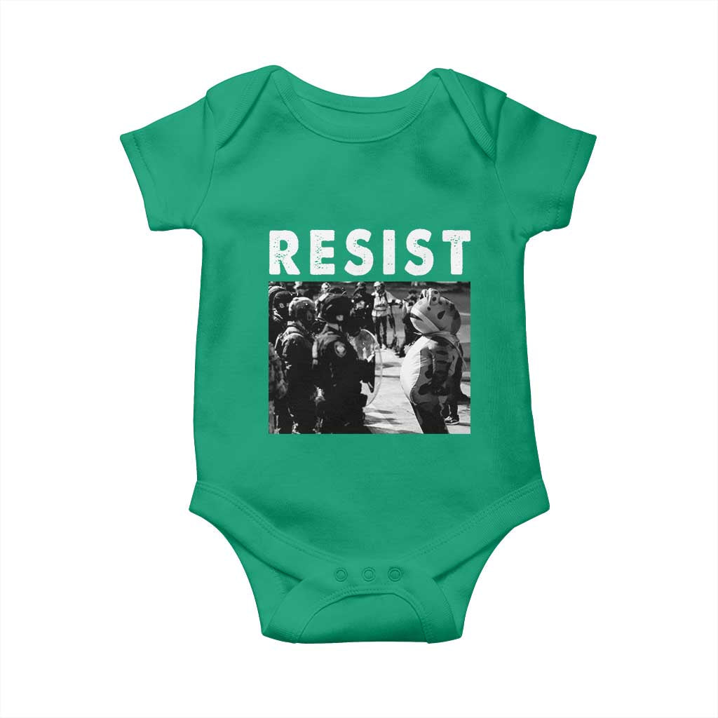 Portland Resist Frog Baby Onesie Oregon Iconic Frogs Photo Protest Moment TS02 Irish Green Print Your Wear