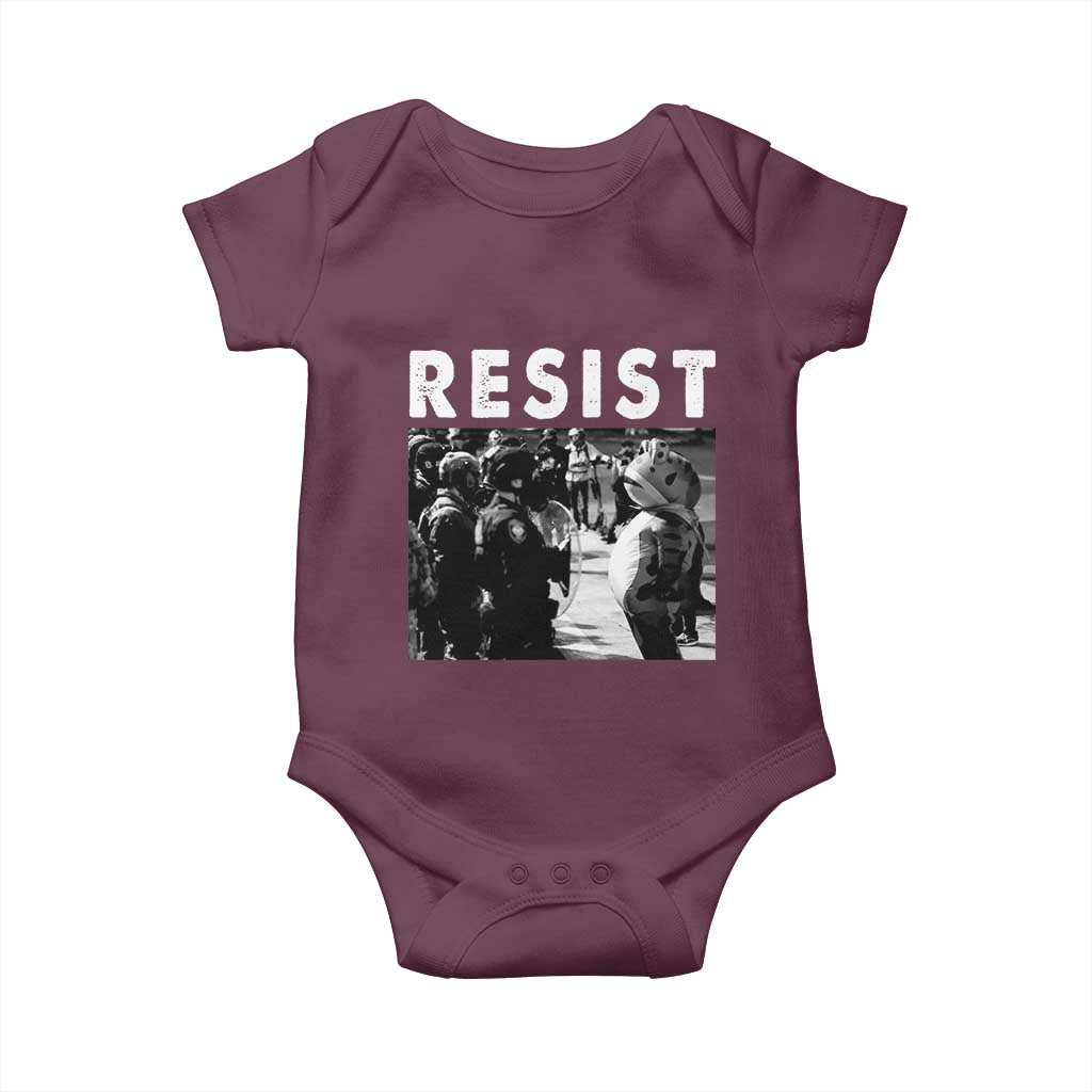 Portland Resist Frog Baby Onesie Oregon Iconic Frogs Photo Protest Moment TS02 Maroon Print Your Wear