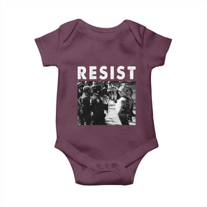 Portland Resist Frog Baby Onesie Oregon Iconic Frogs Photo Protest Moment TS02 Maroon Print Your Wear