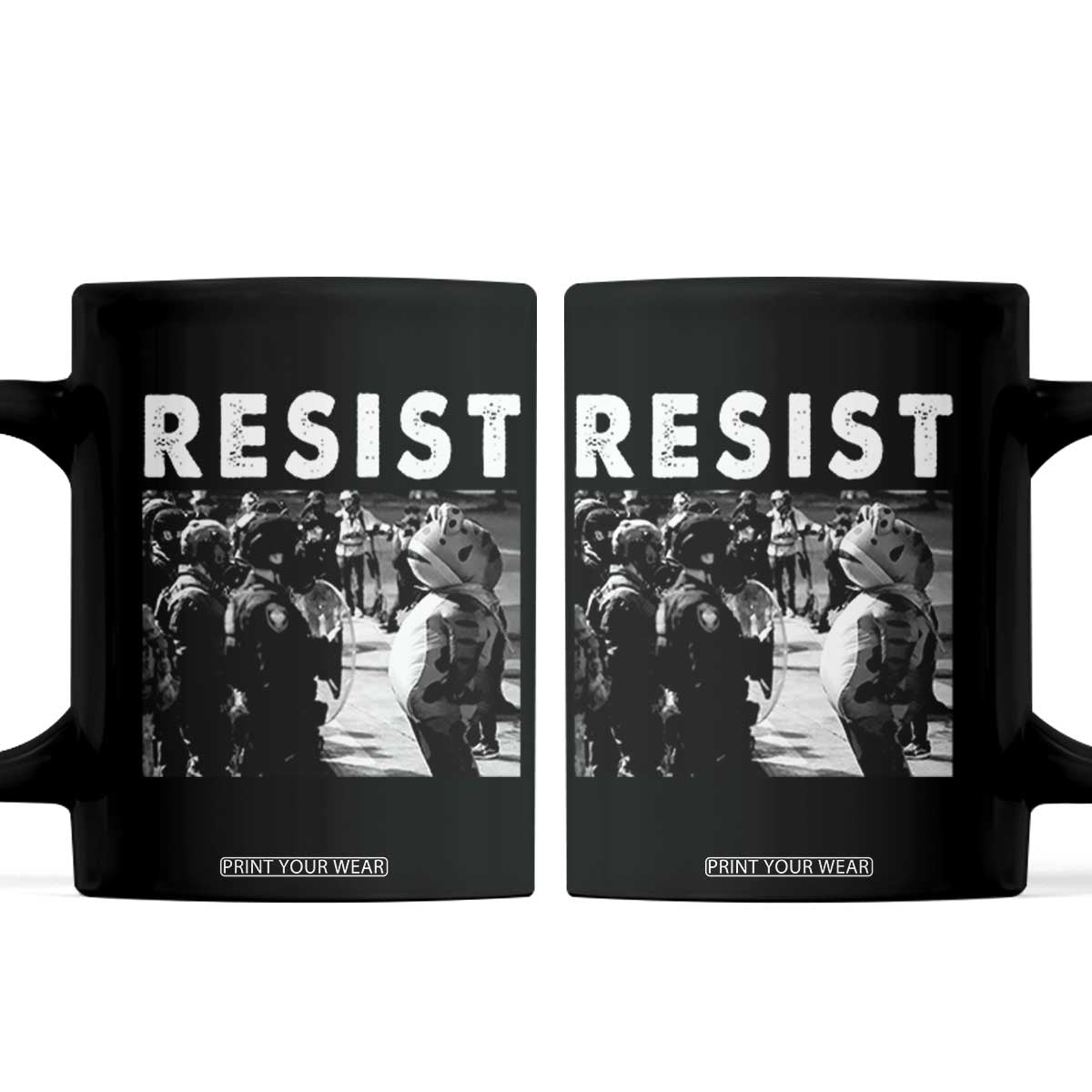 Portland Resist Frog Coffee Mug Oregon Iconic Frogs Photo Protest Moment TS02 Black Print Your Wear
