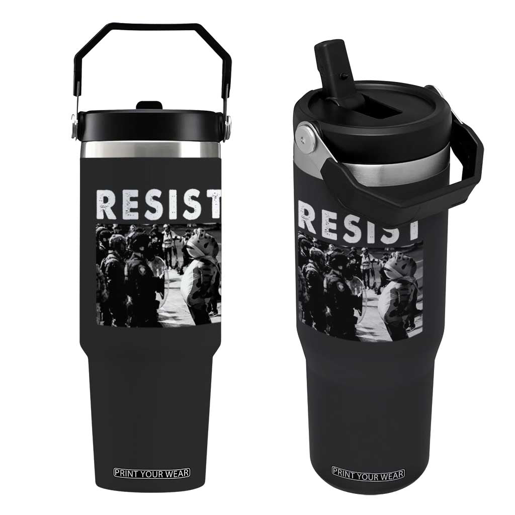 Portland Resist Frog Flip Straw Tumbler Oregon Iconic Frogs Photo Protest Moment TS02 One Size: 30 oz Black Print Your Wear