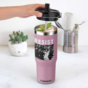 Portland Resist Frog Flip Straw Tumbler Oregon Iconic Frogs Photo Protest Moment TS02 One Size: 30 oz Light Pink Print Your Wear