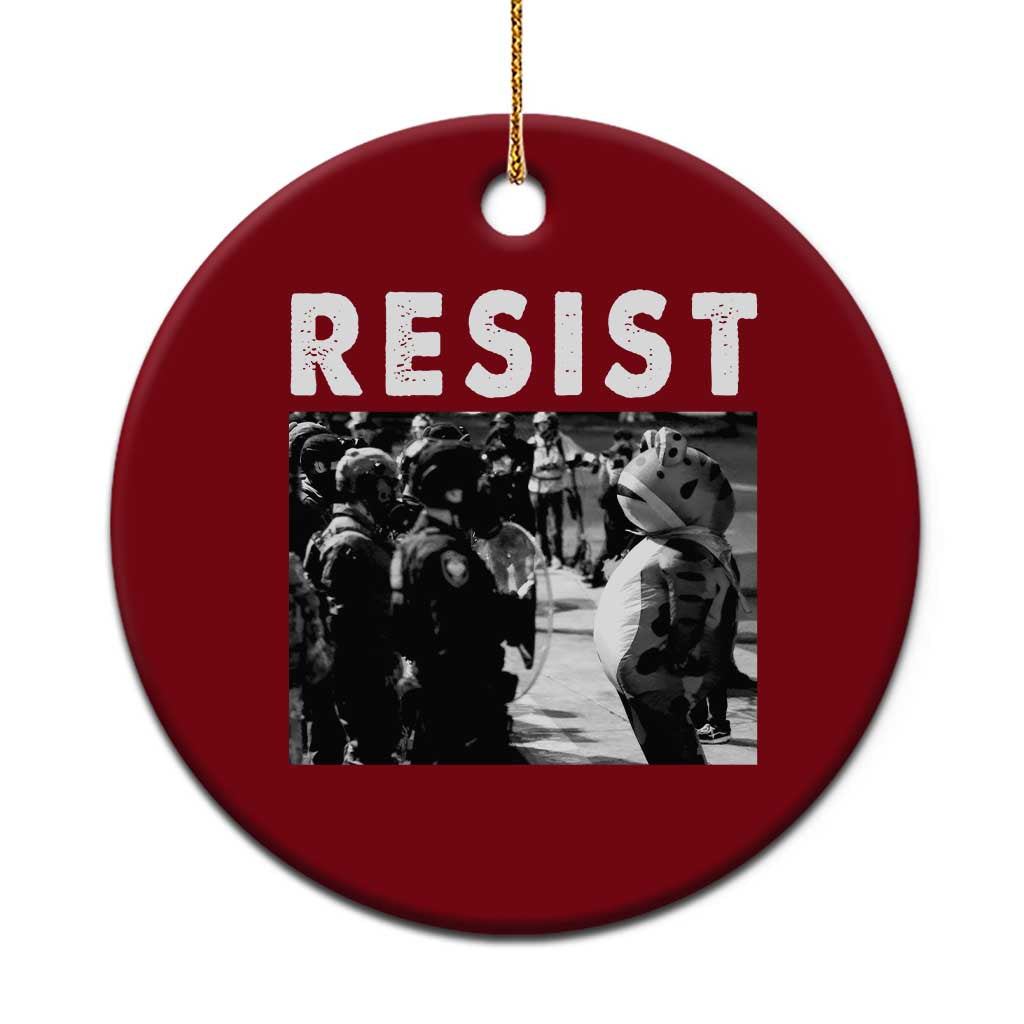 Portland Resist Frog Ceramic Ornament Oregon Iconic Frogs Photo Protest Moment - Print Your Wear