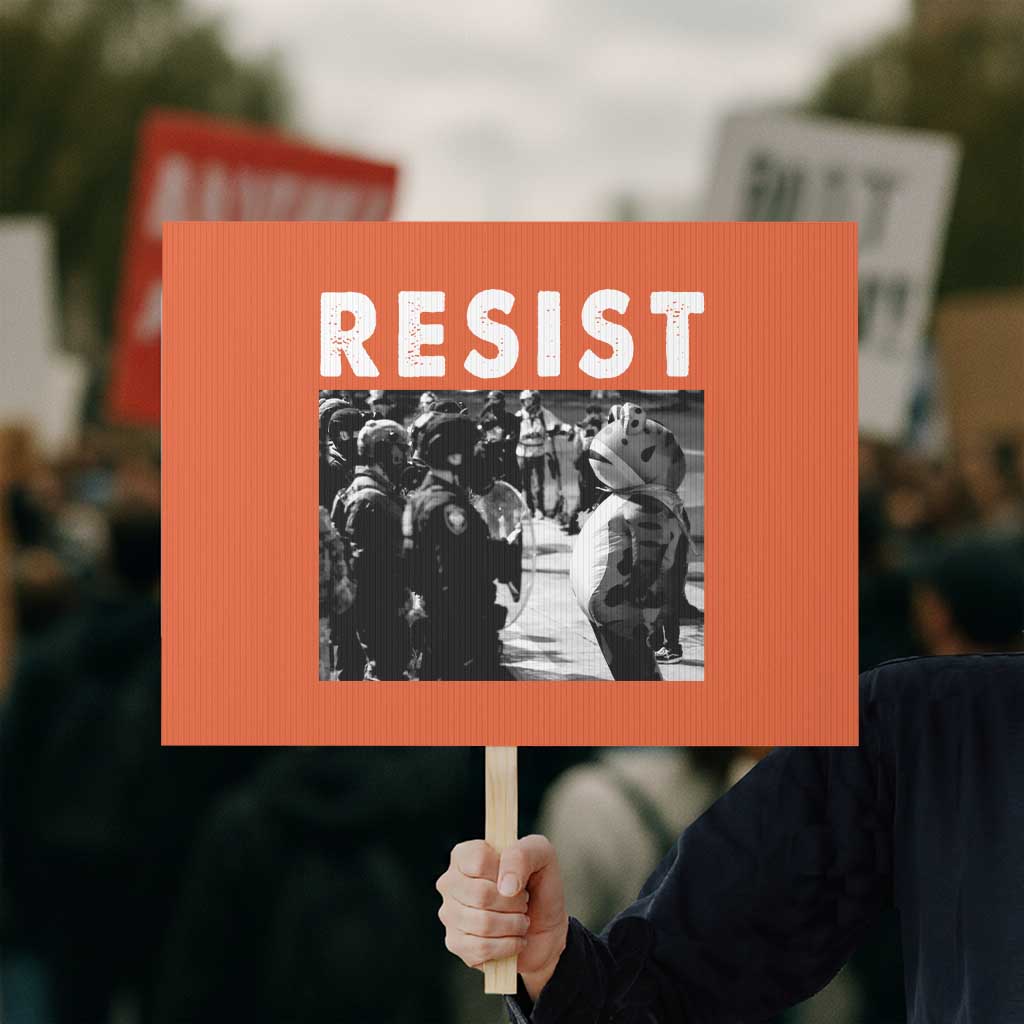 Portland Resist Frog Protest Sign Oregon Iconic Frogs Photo Protest Moment TS02 Horizontal 18