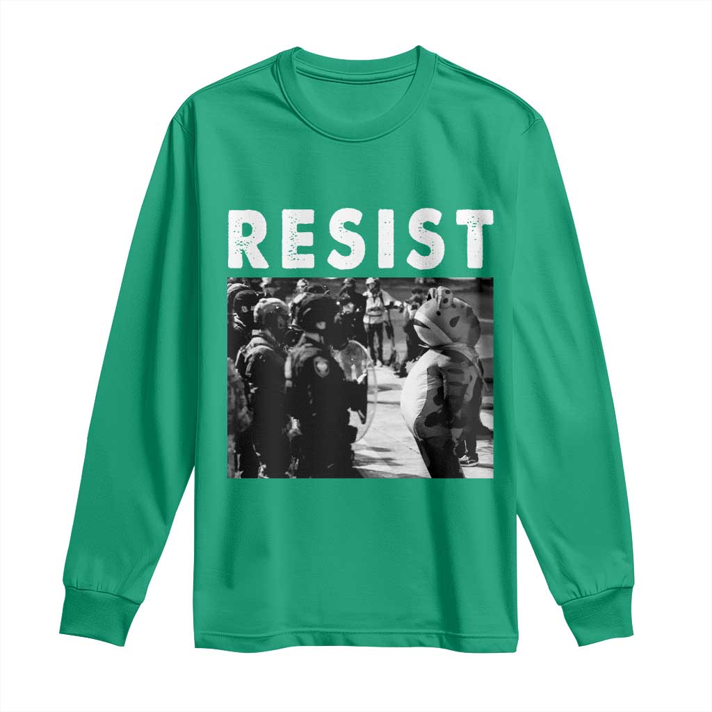 Portland Resist Frog Long Sleeve Shirt Oregon Iconic Frogs Photo Protest Moment TS02 Irish Green Print Your Wear