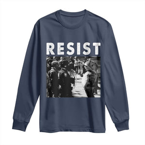 Portland Resist Frog Long Sleeve Shirt Oregon Iconic Frogs Photo Protest Moment TS02 Navy Print Your Wear