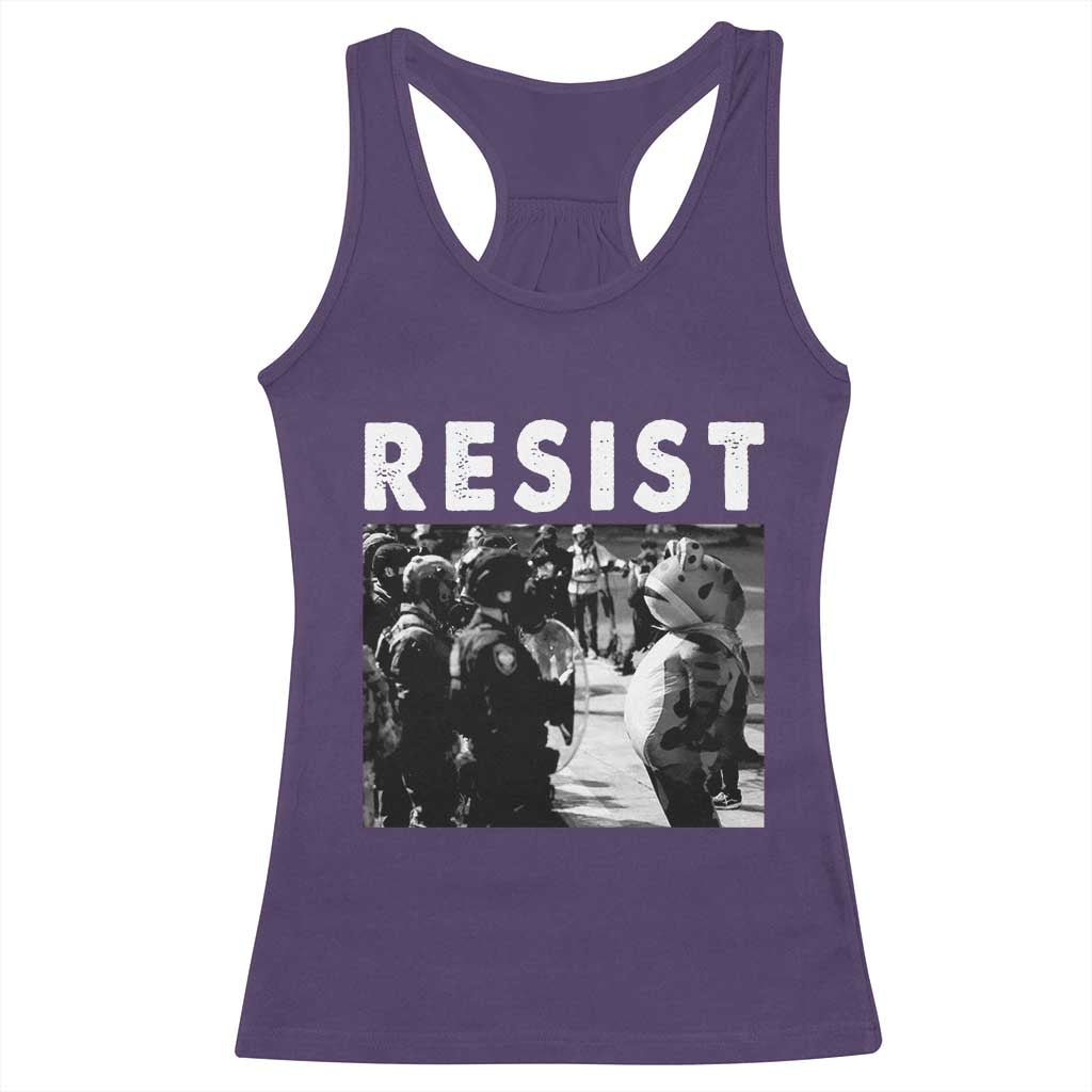 Portland Resist Frog Racerback Tank Top Oregon Iconic Frogs Photo Protest Moment TS02 Purple Print Your Wear