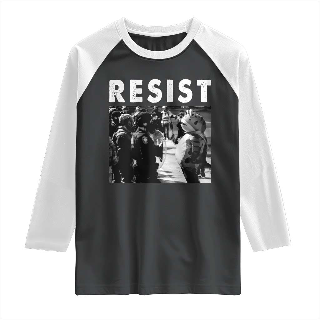 Portland Resist Frog Raglan Shirt Oregon Iconic Frogs Photo Protest Moment TS02 Black White Print Your Wear