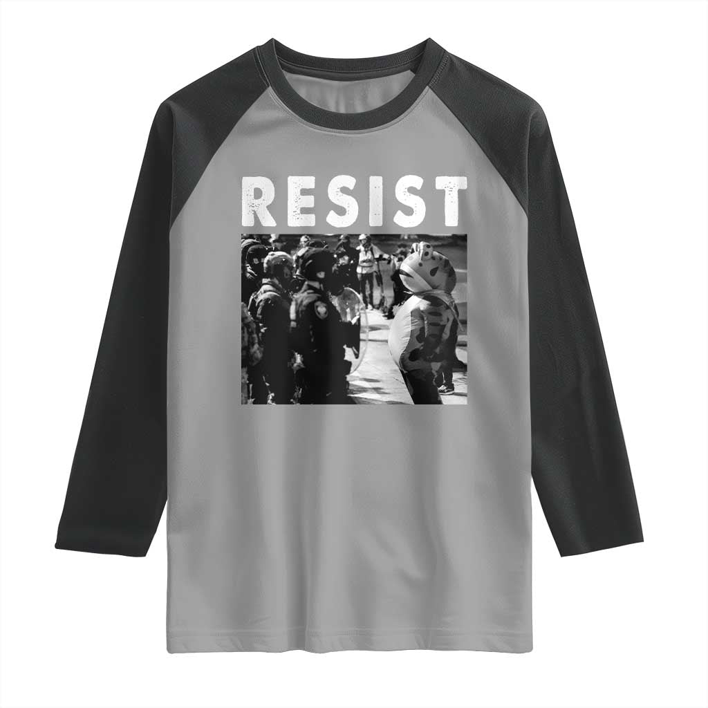 Portland Resist Frog Raglan Shirt Oregon Iconic Frogs Photo Protest Moment TS02 Sport Gray Black Print Your Wear