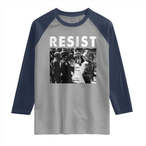 Portland Resist Frog Raglan Shirt Oregon Iconic Frogs Photo Protest Moment TS02 Sport Gray Navy Print Your Wear