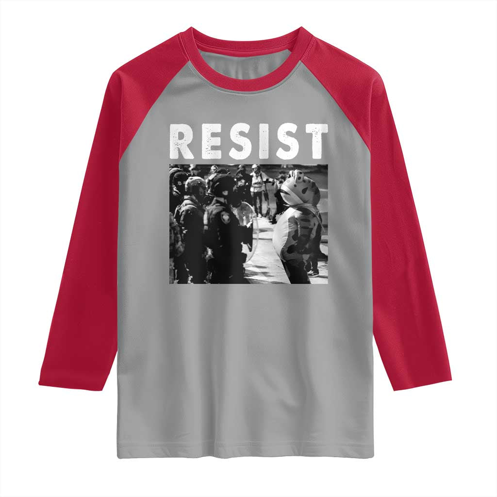 Portland Resist Frog Raglan Shirt Oregon Iconic Frogs Photo Protest Moment TS02 Sport Gray Red Print Your Wear