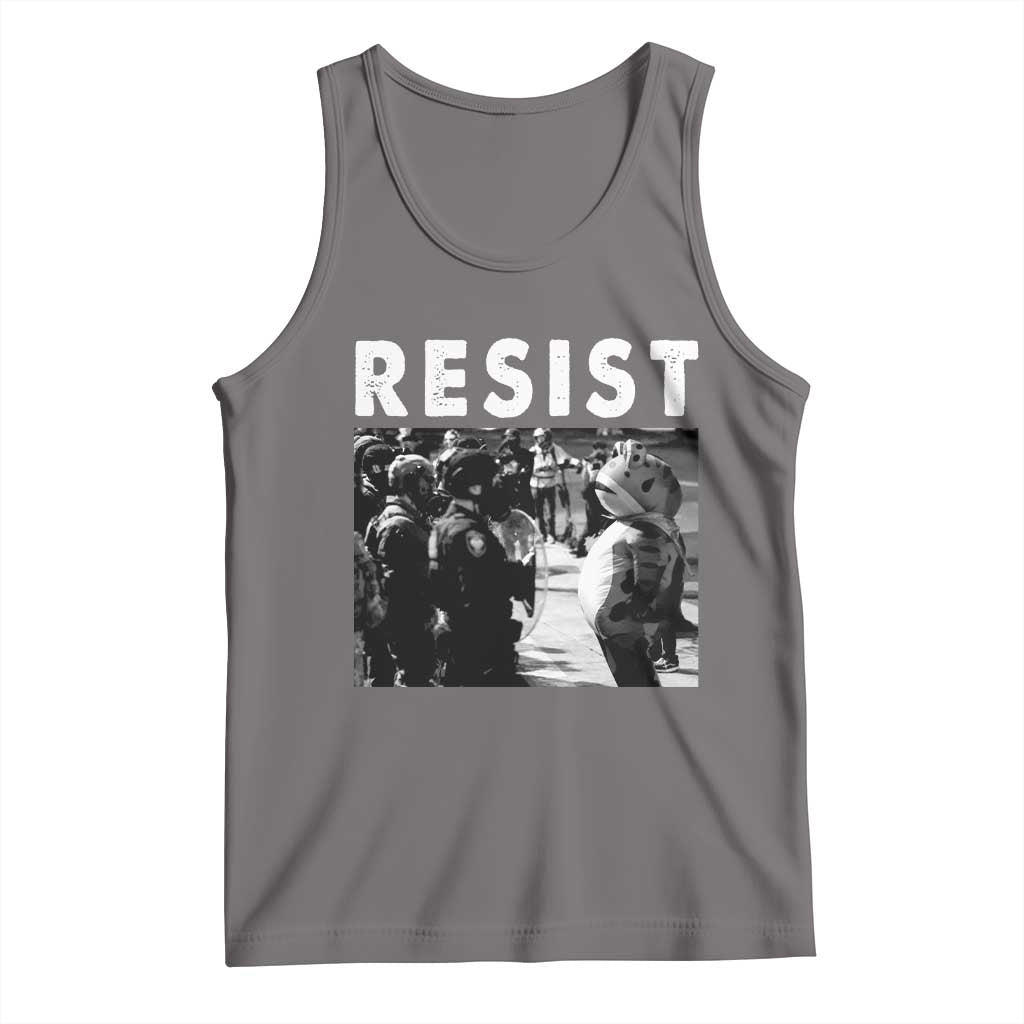 Portland Resist Frog Tank Top Oregon Iconic Frogs Photo Protest Moment TS02 Deep Heather Print Your Wear