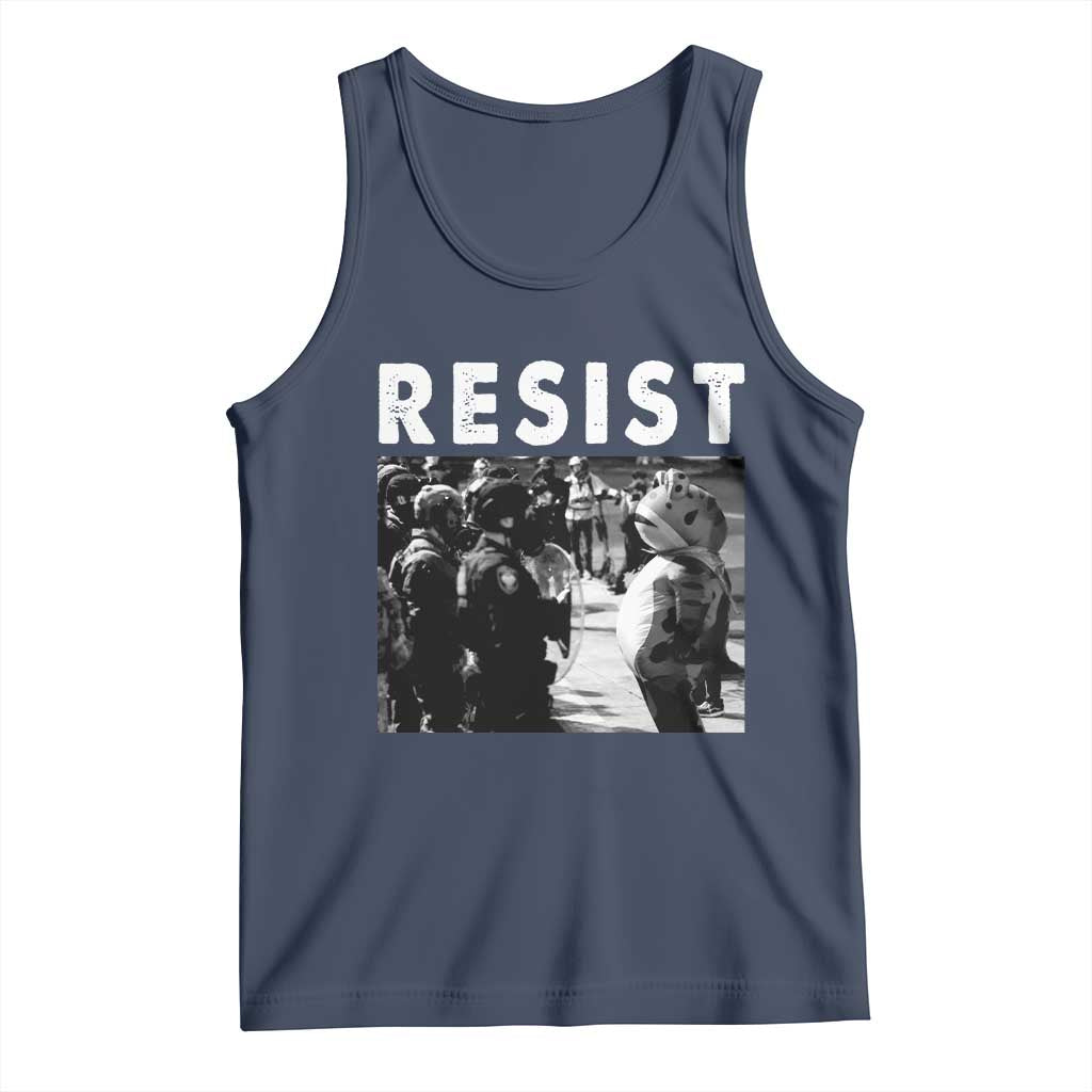 Portland Resist Frog Tank Top Oregon Iconic Frogs Photo Protest Moment TS02 Navy Print Your Wear