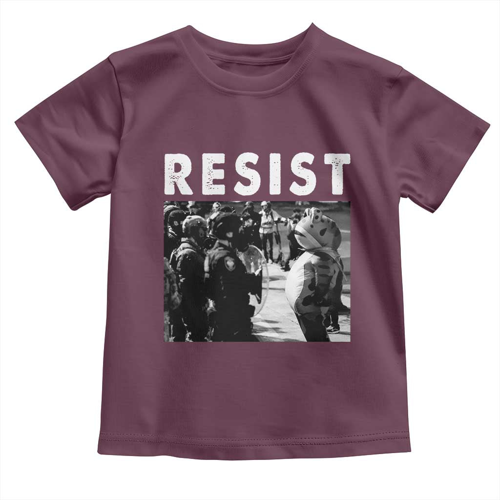 Portland Resist Frog Toddler T Shirt Oregon Iconic Frogs Photo Protest Moment TS02 Maroon Print Your Wear