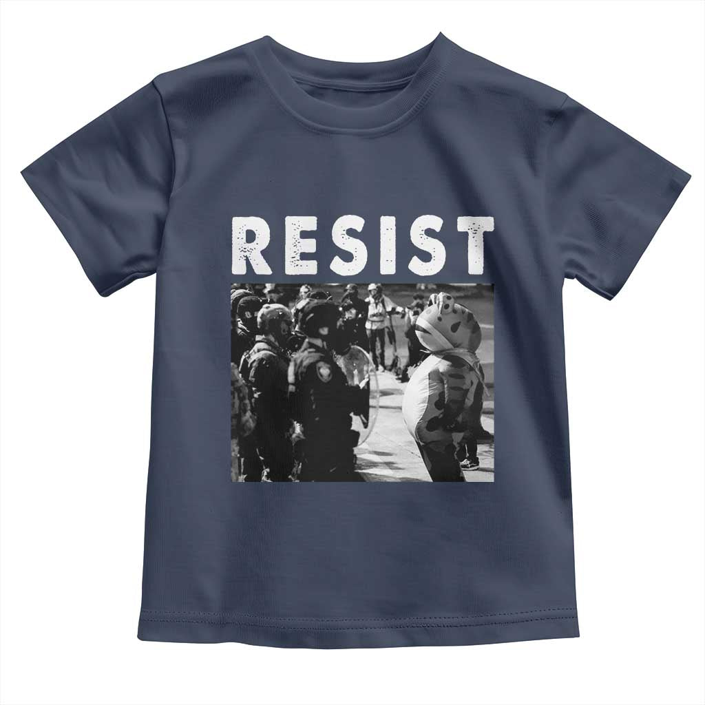 Portland Resist Frog Toddler T Shirt Oregon Iconic Frogs Photo Protest Moment TS02 Navy Print Your Wear