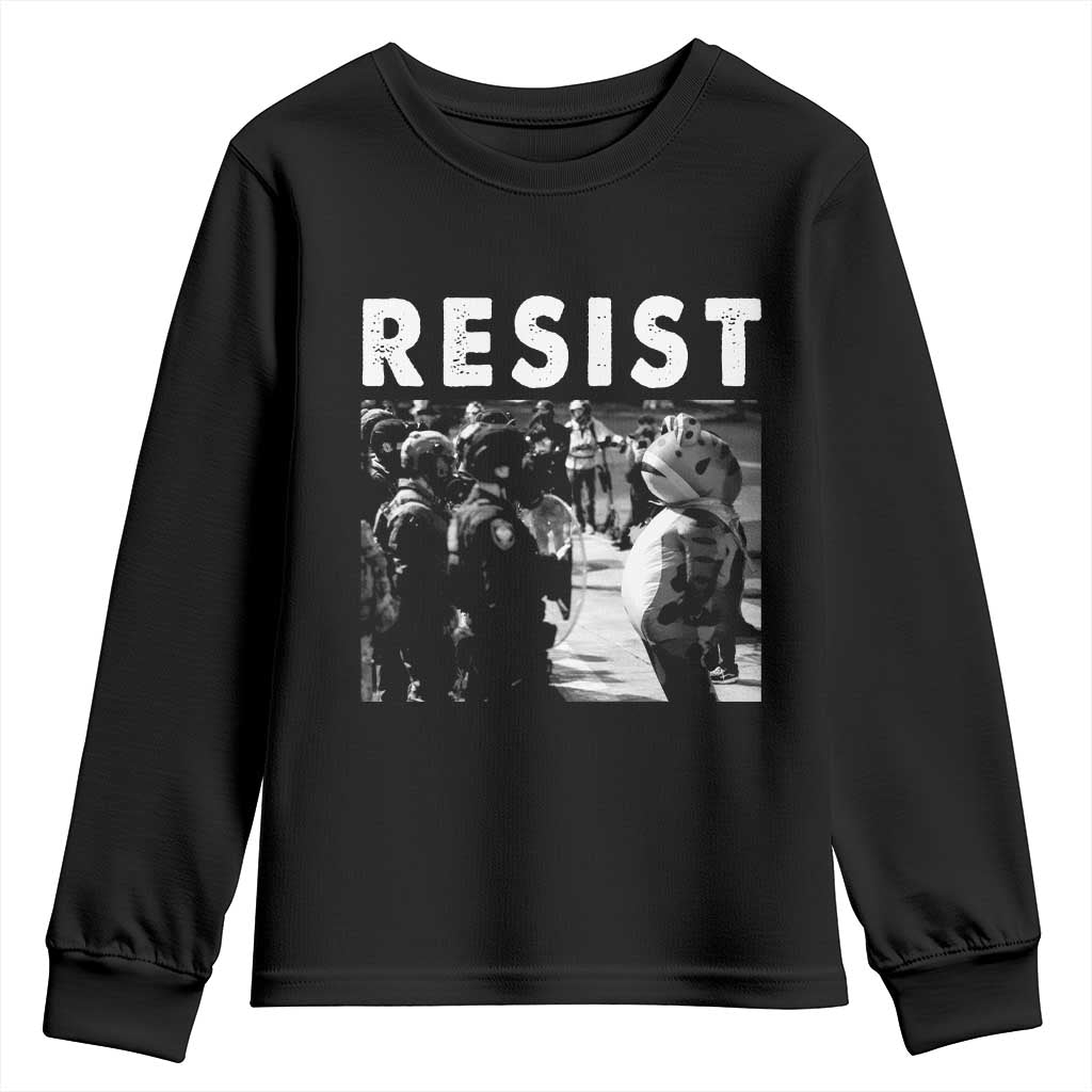 Portland Resist Frog Youth Sweatshirt Oregon Iconic Frogs Photo Protest Moment TS02 Black Print Your Wear