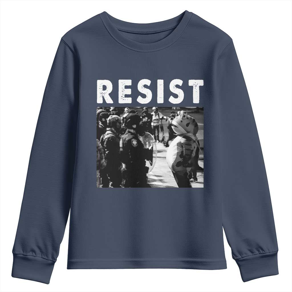 Portland Resist Frog Youth Sweatshirt Oregon Iconic Frogs Photo Protest Moment TS02 Navy Print Your Wear