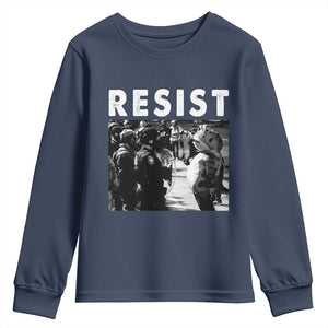 Portland Resist Frog Youth Sweatshirt Oregon Iconic Frogs Photo Protest Moment TS02 Navy Print Your Wear