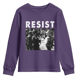 Portland Resist Frog Youth Sweatshirt Oregon Iconic Frogs Photo Protest Moment TS02 Purple Print Your Wear