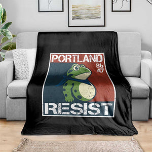 Portland Resist Retro Frog 8647 Throw Blanket Political Satire Protest Poster Graphic TS02 Print Your Wear