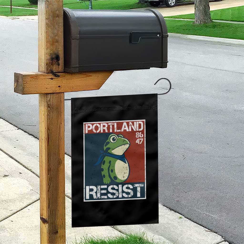 Portland Resist Retro Frog 8647 Garden Flag Political Satire Protest Poster Graphic TS02 Print Your Wear