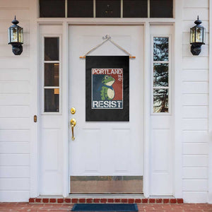 Portland Resist Retro Frog 8647 Garden Flag Political Satire Protest Poster Graphic TS02 Print Your Wear